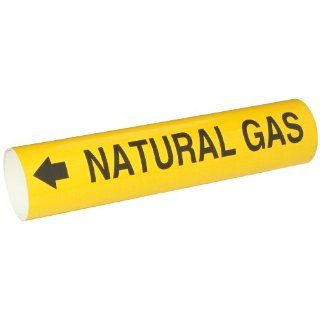 Brady 4097 D Snap On 4"   6" Outside Pipe Diameter B 915 Coiled Printed Plastic Sheet Black On Yellow Color Pipe Marker Legend "Natural Gas": Industrial Pipe Markers: Industrial & Scientific
