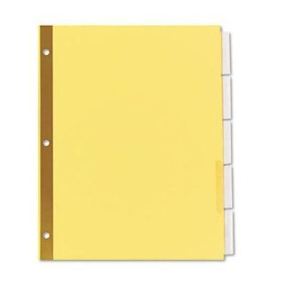 Extended Insert Indexes Five Clear Tabs Letter Buff 6 Sets/Pack : Binder Index Dividers : Office Products