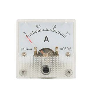 91C4 DC 1.5A Analog Current Panel Meter Gauge Ammeter: Home Improvement