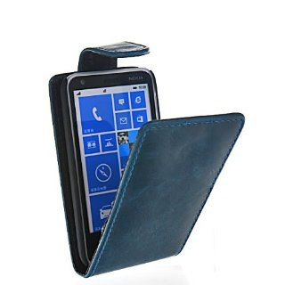 KCASE Flip Leather Pouch Case Cover For Nokia Lumia 620 Blue: Cell Phones & Accessories