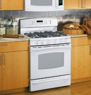 GE Profile PGB918DEMWW 30 Freestanding Gas Range, 5 Sealed Burners, Convection, Double Oven  White: Kitchen & Dining
