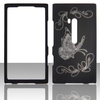 2D Butterfly on Black Nokia lumia 920 AT&T Case Snap on Case Cover Hard Shell Protector Cover Phone Hard Case: Cell Phones & Accessories