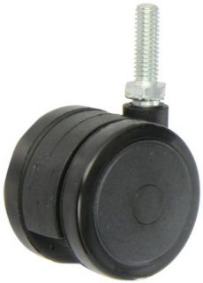 Shepherd Ultima Series 50mm Diameter Un Hooded Twin Urethane Wheel Caster, 5/16" Diameter x 1" Length UNC18 Threaded Stem, 75 lbs Capacity, Black Finish: Industrial & Scientific