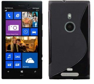 New Nokia Lumia 925 BLACK 'S' Wave Gel / Silicone / Hybrid Case Cover Skin With BONUS Sunny Savers Nokia Lumia 925 Screen Protector   Accessories By InventCase: Cell Phones & Accessories