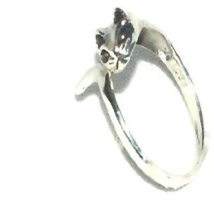 Sterling Silver 925 Cat Head And Tail Ring   Size 8 Sterling Silver 925 Cat Head And Tail Ring   Si: Sports & Outdoors