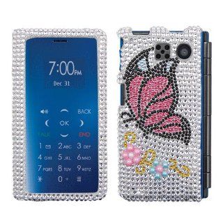 Hard Plastic Snap on Cover Fits Sanyo 6780 Innuendo Monarch Butterfly Full Diamond/Rhinestone Sprint: Cell Phones & Accessories