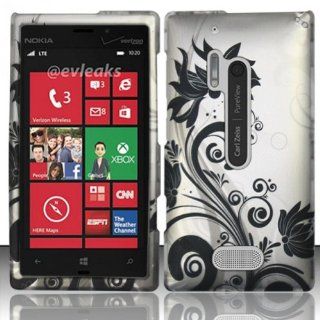 [Windowcell] Hard Snap on Case Cover for Nokia Lumia 928 (At&t) Rubberized Design Cover   Black Vines : Outdoor Banners : Patio, Lawn & Garden