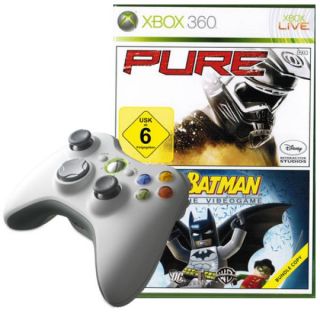 WEP: Wireless Entertainment Pack (includes White Wireless Controller, Lego Batman & Pure)      Xbox 360