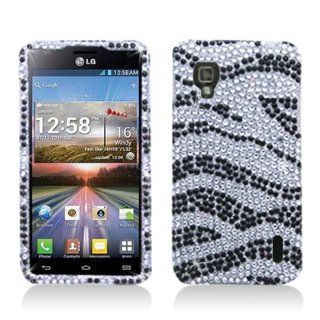 Aimo Wireless LGLS970PCDI152 Bling Brilliance Premium Grade Diamond Case for LG Optimus G LS970   Retail Packaging   Black/White Zebra: Cell Phones & Accessories