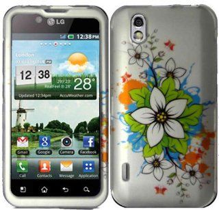 White Flowers Hard Case Cover for LG Optimus Black P970: Cell Phones & Accessories