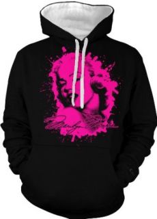 Marilyn Monroe Neon Pink Splatter Two Tone Hooded Sweatshirt: Clothing