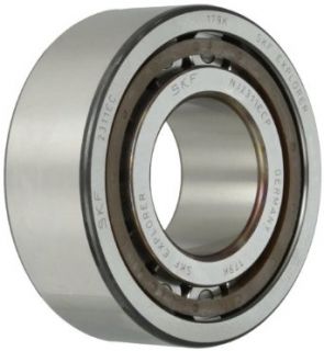 SKF NJ 202 ECP Cylindrical Roller Bearing, Single Row, Removable Inner Ring, Flanged, Straight Bore, High Capacity, Normal Clearance, Polyamide/Nylon Cage, Metric, 15mm Bore, 35mm OD, 11mm Width