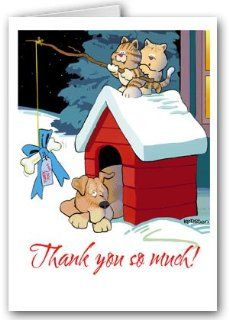 Cute Cat & Dog Thank You Boxed Note Card   10 cards/10 envelopes: Health & Personal Care