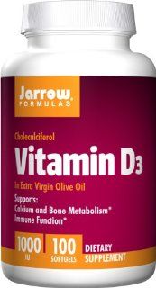 Jarrow Formulas Vitamin D3, 1000IU, 200 Softgels (Pack of 2): Health & Personal Care