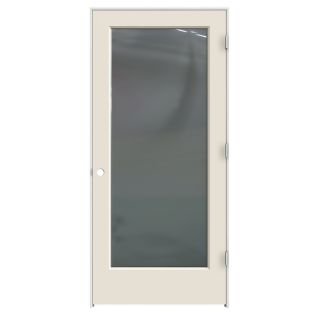 ReliaBilt 1 Panel Square Hollow Core Textured Molded Composite Left Hand Mirrored Interior Single Prehung Door (Common: 80 in x 36 in; Actual: 81.68 in x 37.56 in)
