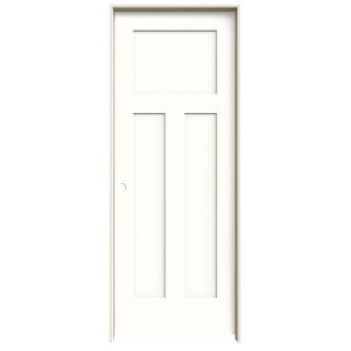 ReliaBilt 3 Panel Craftsman Solid Core Smooth Molded Composite Right Hand Interior Single Prehung Door (Common: 80 in x 30 in; Actual: 81.68 in x 31.56 in)