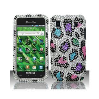 Silver Colorful Leopard Bling Gem Jeweled Crystal Cover Case for Samsung Galaxy S Vibrant 4G SGH T959 SGH T959V: Cell Phones & Accessories