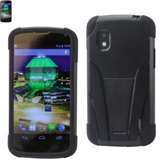 Reiko SLCPC12 LGE960BK Premium Heavy Duty Hybrid Case for LG Nexus 4   1 Pack   Retail Packaging   Black: Cell Phones & Accessories