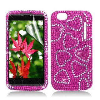 Aimo Wireless AL960CPCDI069 Bling Brilliance Premium Grade Diamond Case for Alcatel Authority/One Touch Ultra   Retail Packaging   Hot Pink: Cell Phones & Accessories