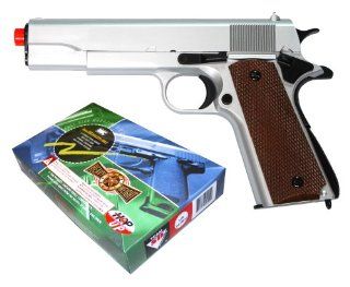 TSD Sports UA961CH 1911 Spring Powered Airsoft Pistol (Silver) : Sports & Outdoors