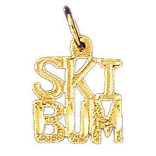 14k Yellow Gold Ski Bum Dazzlers Charm 10863: Jewelry