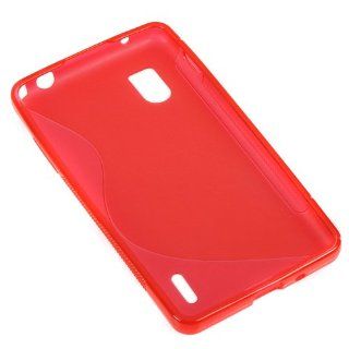 Evecase S Shape TPU Cover Case for LG Optimus G, LS970   Red (Sprint Version Compatible) Cell Phones & Accessories
