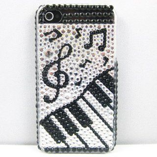 New Crystal Stone Music Pai Style Shine Bling Diamond Hard Rubber Case Cover Skin For Iphone 4 4G 4S: Cell Phones & Accessories