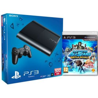 PS3: New Sony PlayStation 3 Slim Console (500 GB)   Black   Includes PlayStation All Stars Battle Royale      Games Consoles