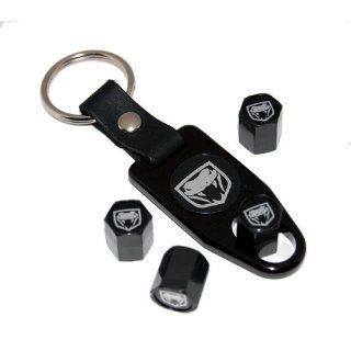 Dodge Viper SRT 10 Valve Stem Caps Key Chain Fob Black: Automotive