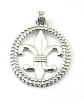 Sterling Silver Celtic Fleur de Lis and Braided Celtic Knot Work Charm Pendant: Peter Stone: Jewelry