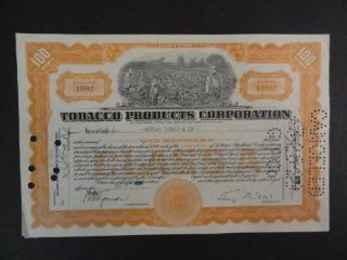 Tobacco Products Corporation,(Class A Stock) 100 shares [Vintage Certificate]Dec. 5,1928: Everything Else
