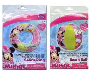 Disney Minnie Mouse Swim Ring & Beach Ball Set: Toys & Games