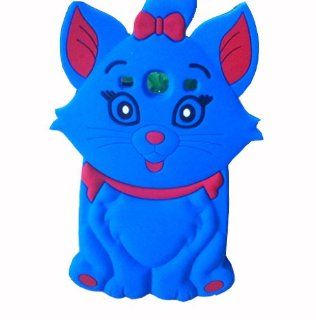 BYG Blue Cute 3D Cartoon Cat Silicone Case Cover for Samsung Galaxy S3 i9300 + Gift 1pcs Phone Radiation Protection Sticker: Cell Phones & Accessories