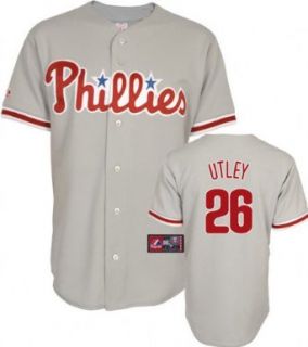 MLB Philadelphia Phillies Chase Utley Road Gray Baseball Jersey Spring 2012 Mens : Sports Fan Jerseys : Sports & Outdoors