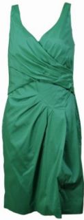 Lauren Ralph Lauren Women's Dupioni Faux Wrap Dress 10P Green [Apparel] at  Womens Clothing store: