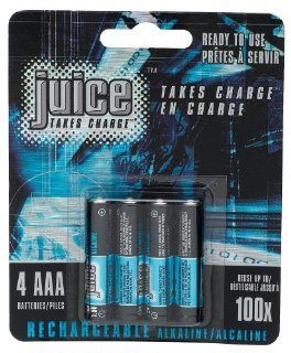 Juice Rechargeable Alkaline Batteries, Size AAA, 4 Count Packages (Pack of 3): Health & Personal Care