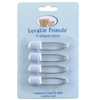 Luvable Friends 4 Count Diaper Pins, Blue : Cloth Baby Diapers : Baby