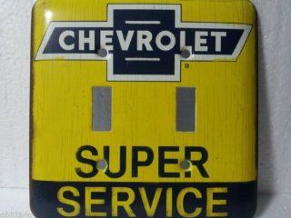Chevrolet Super Service Metal Double Light Switch Cover Plate  Great Father's Day Gift     