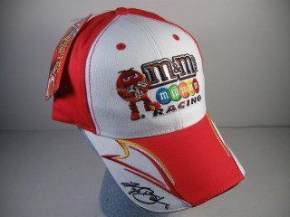 Kyle Busch 18 M&M Red White Pitcrew Hat: Sports & Outdoors