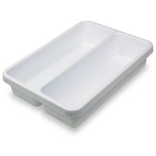 TrippNT 50159 White Polystyrene Plastic Drawer Organizer, 2 Pocket, 14" Width x 3" H x 10" Depth, For Light Duty Cart: Science Lab Carts: Industrial & Scientific
