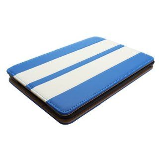 For App iPad Mini Flip Case, Blue+White: Cell Phones & Accessories
