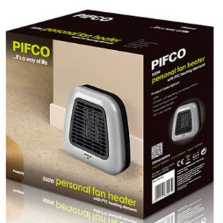 Pifco 500W Silver Portable Fan Heater      Homeware