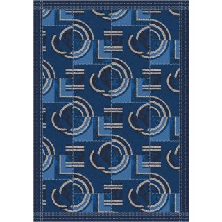 Milliken Modernes 5 ft 4 in x 7 ft 8 in Rectangular Blue Geometric Area Rug