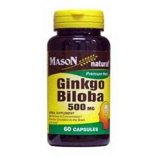3 Pack Special of MASON NATURAL GINKGO BILOBA 500MG CAPSULES 60 per bottle: Health & Personal Care