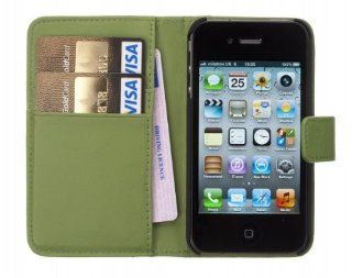 Chelsea Compact Leather Wallet for iPhone 4 4S in Hot Green Cell Phones & Accessories