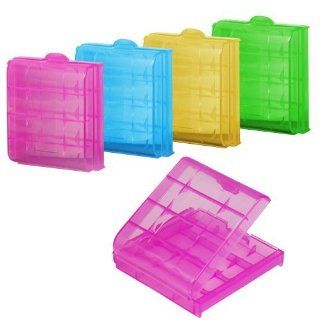 SODIAL(TM) 5x Hard Plastic Case Holder Storage Box for AA / AAA Battery (Color may vary): Electronics
