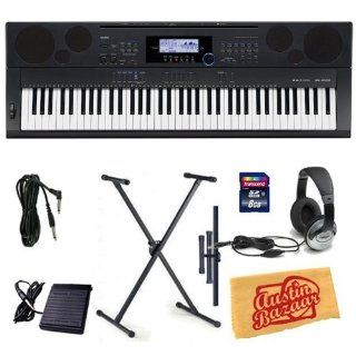 Casio WK 6500 Workstation Keyboard Bundle with Keyboard Stand, 8 GB SD Card, 10 Foot Instrument Cable, Sustain Pedal, Headphones, and Polishing Cloth: Musical Instruments