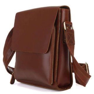 100% Real Cow Leather Men's Bags Brown Shoulder Bag Messenger Across Body Cowboy T054: Computers & Accessories