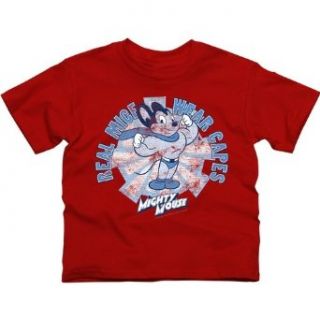 Mighty Mouse Youth Real Mice Wear Capes T Shirt   Red (Medium): Clothing