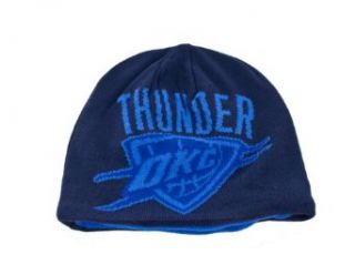 Adidas Oklahoma City Thunder Reversible Beanie Blue Hat: Clothing